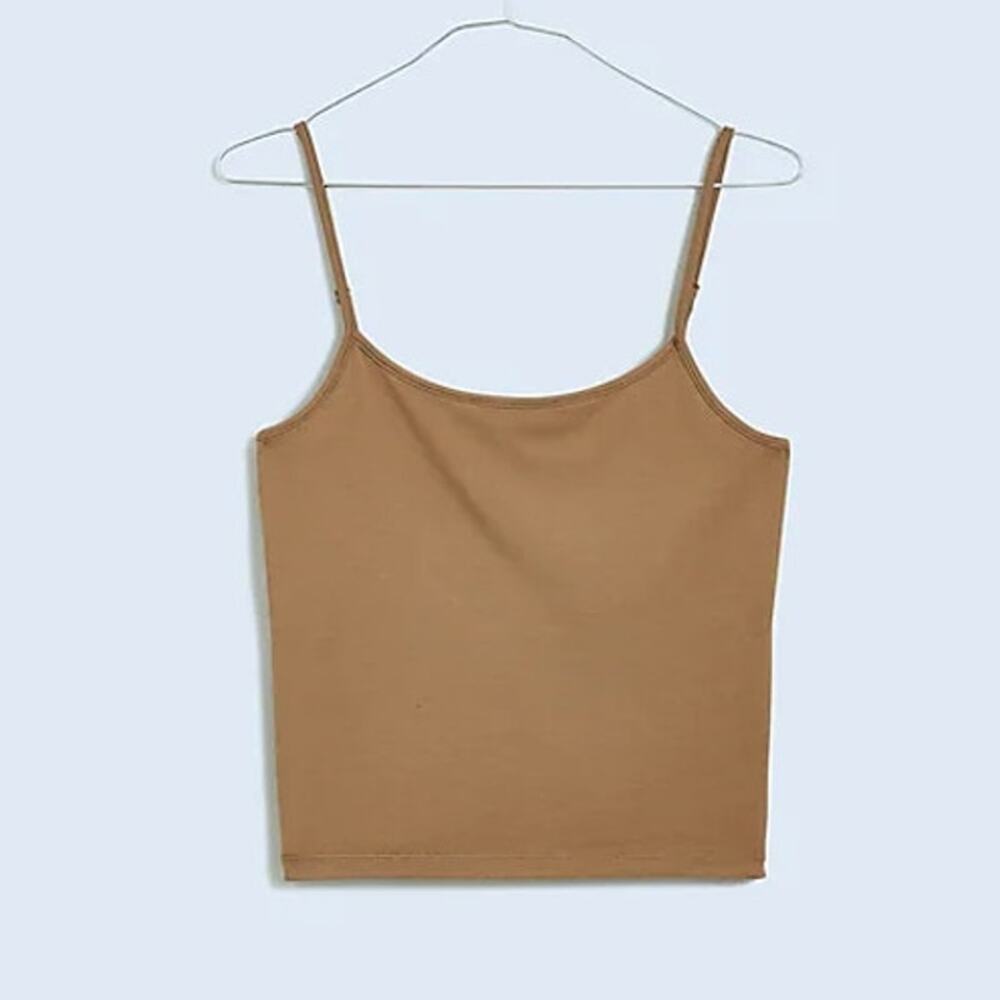 Madewell Scoopneck Cami Tank rustic wood L NWT